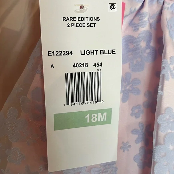 NWT! Rare Editions Baby Girl Floral Organza Dress w Diaper Cover, 18MO - Picture 8 of 9